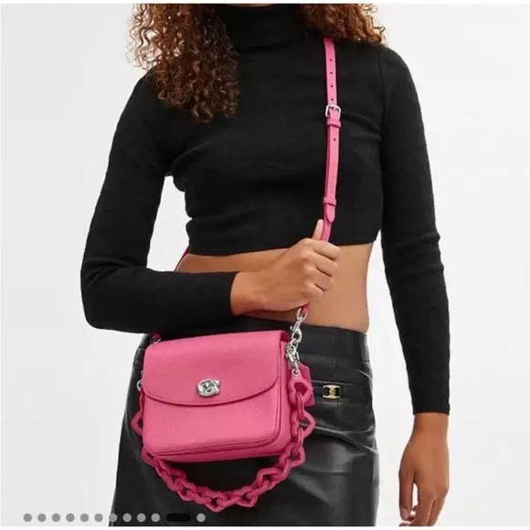 Coach Cassie Crossbody 19 With Heart Strap In Petunia with pins and rivets NWT - Picture 16 of 16